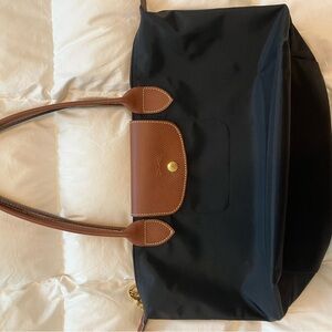 Longchamp Black and Brown Tote Bag